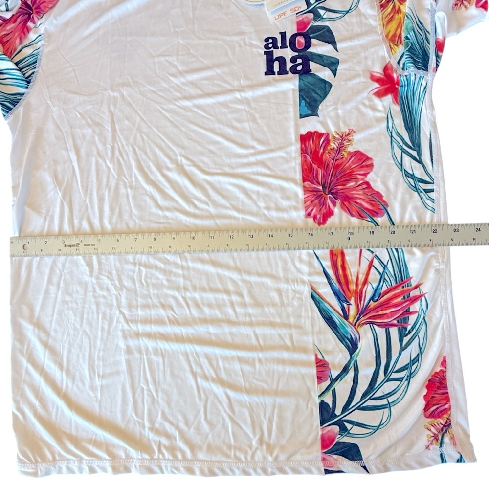 NWT Ingear Swim Women's Rash Guard Long Sleeve Shirt Floral Hawaii Size XL - Picture 7 of 8